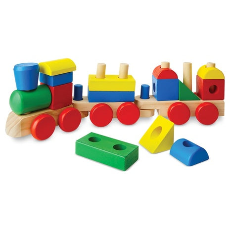 18-Piece Melissa & Doug Classic Wooden Toddler Stacking Train Toy