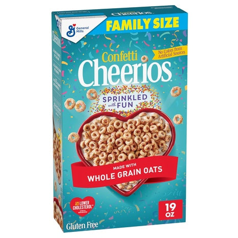 2 Family Size Boxes Cheerios Confetti Cereal (19oz)