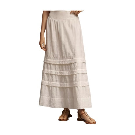 By Anthropologie Mixed Lace Maxi Skirt