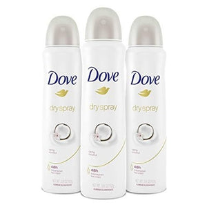 3 Dove Caring Coconut Dry Spray Antiperspirant Deodorants