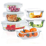 6-Pack Glass Food Storage Containers With Lids