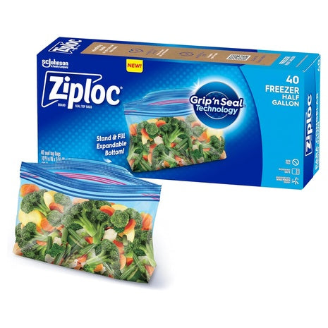 40 Ziploc Half Gallon Food Storage Freezer Bags