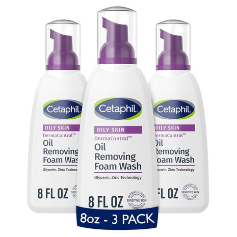 3-Pack 8oz Cetaphil Pro Oil Removing Foaming Facial Cleanser