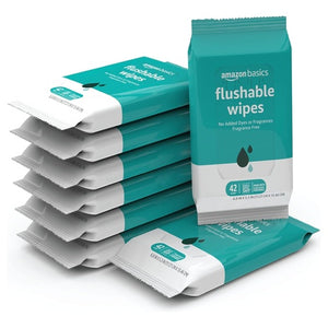 336 Amazon Basics Flushable Adult Toilet Wipes