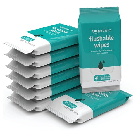 336 Amazon Basics Flushable Adult Toilet Wipes