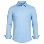 Men's Button Down Long Sleeve Casual Shirt With Pocket (3 Colors)