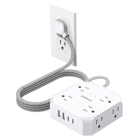 JcBlaon 14 Gauge 5FT 8 Outlets Surge Protector Extension Cord