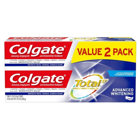 2 Colgate Total Advanced Whitening Toothpastes (5.1oz)