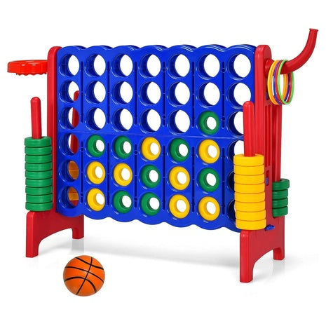 Giant "Connect 4" Style Game with Ring Toss & Basketball Hoop