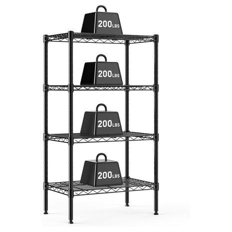 4-Tier Adjustable Metal Wire Storage Shelves
