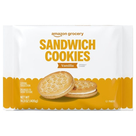 Amazon Grocery Vanilla Sandwich Cookies (14.3oz)