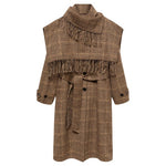 Women's Wool Blend Micro Houndstooth Coat