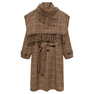 Women's Wool Blend Micro Houndstooth Coat