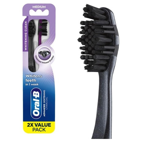 2-Pack Oral-B 3D White Charcoal Toothbrushes