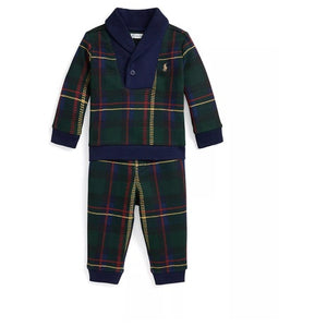 Polo Ralph Lauren Baby Boys 2-Piece Plaid Sweatshirt and Pants Set