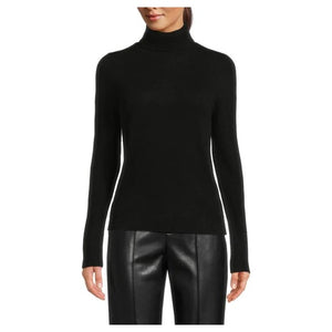 Saks Women's 100% Cashmere Basic Long Sleeve Turtleneck Sweater