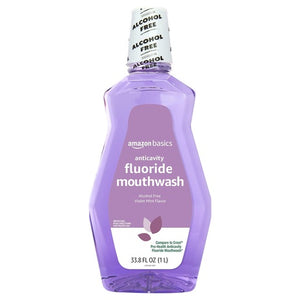 33.8oz Amazon Basics Anticavity Fluoride Alcohol Free Violet Mint Mouthwash