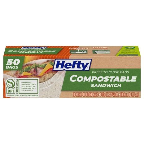 50 Hefty Compostable Sandwich Bags