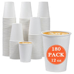 180 Disposable 12 oz Paper Coffee Cups