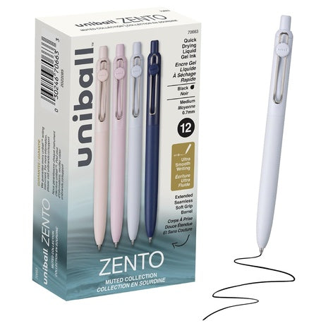 12-Count Uniball Zento 0.7mm Medium Point Gel Pens (Black Ink)