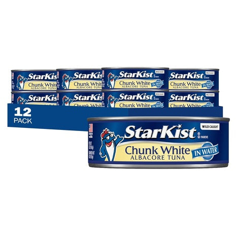 12 Cans StarKist Chunk White Albacore Tuna in Water