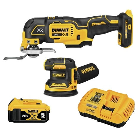 DeWalt 20V Max Sander & Oscillating Tool Combo Kit with 5.0Ah Battery & Charger