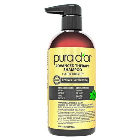 Pura D'Or Advanced Therapy Shampoo (16oz) with with Argan Oil & Aloe Vera