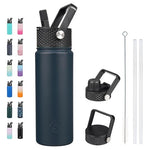 22oz Insulated Stainless Steel Water Bottle with 3 Lids (3 Colors)