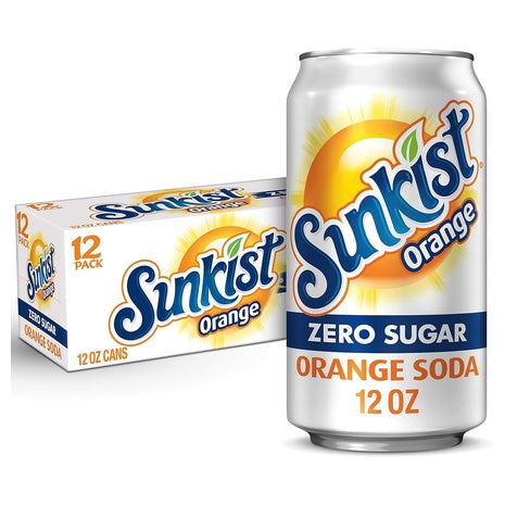 36 Cans Sunkist Zero Sugar Orange Soda