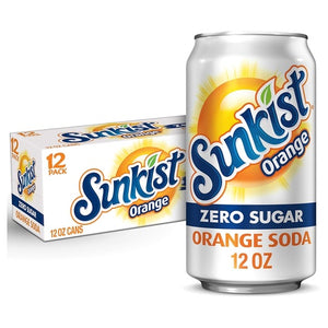 36 Cans Sunkist Zero Sugar Orange Soda