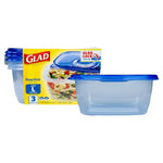 3 GladWare Deep Dish Food Storage Containers (64 Oz)