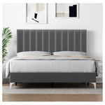 Queen Size Velvet Bed Frame w/ Adjustable Headboard