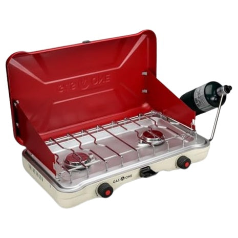 Portable Camping Double Propane Stove With Auto Twist Turn Ignition