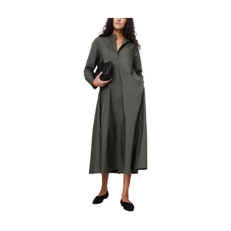 Cotton Trapeze Shirt Dress