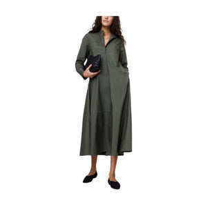 Cotton Trapeze Shirt Dress