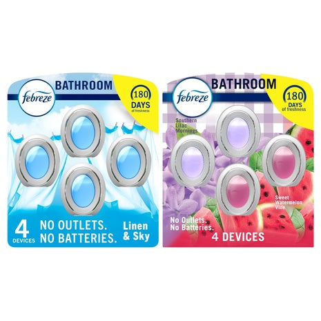 4-Pack Febreze Bathroom Air Fresheners (2 Scents)