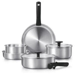 9-Piece Carote Stainless Steel RV Cookware Set w/ Detachable Handle
