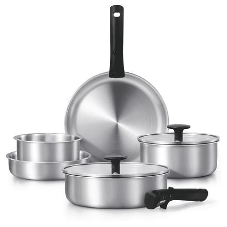 9-Piece Carote Stainless Steel RV Cookware Set w/ Detachable Handle