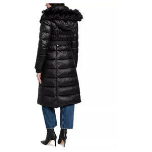 Guess Women's Faux-Fur Trim Hooded Maxi Puffer Coat