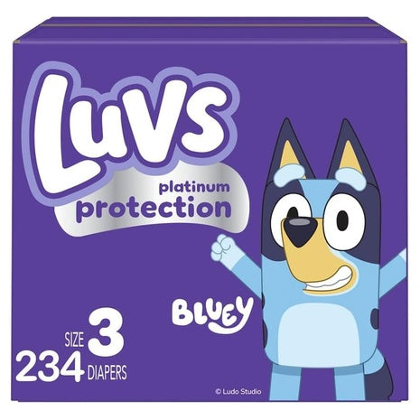 234 Size 3 Luvs Platinum Protection Bluey Diapers