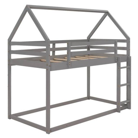 Harper & Bright Over Twin Wood House Bunk Bed With Ladder