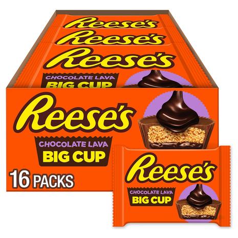 16-Pack Reese's Big Cup Chocolate Lava Milk Chocolate Peanut Butter Cup (OU-D)