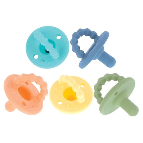 5-Pack Nuby Silicone Softees Pacifier & Teethers
