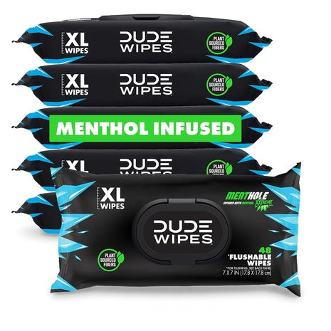 6-Pack DUDE Wipes MentHOLE XXtreme Wipes