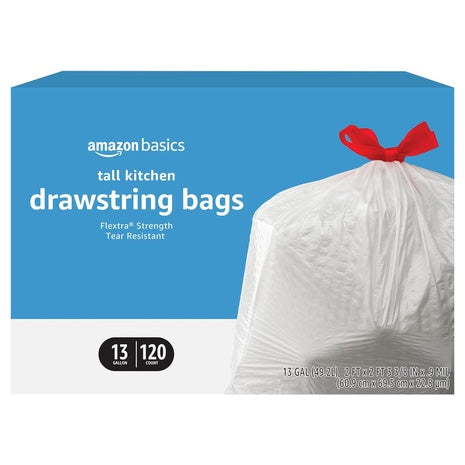 120 Amazon Basics 13 Gallon Tall Kitchen Trash Bags