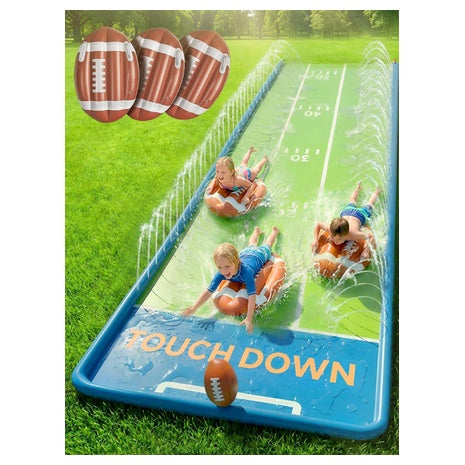 Triple Water Slide Set with 3 Bodyboards & Splash Pool