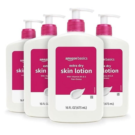 4-Pack 16oz Amazon Basics Body Lotion for Extra-Dry Skin w/ Vitamins B5 & E