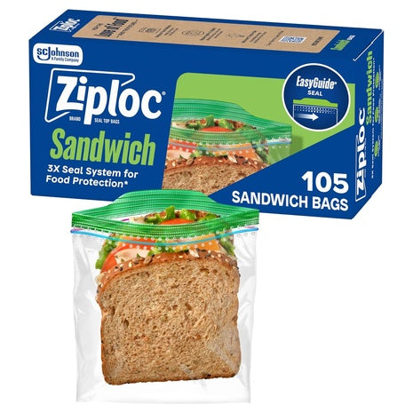 105-Count Ziploc Sandwich and Snack Bags