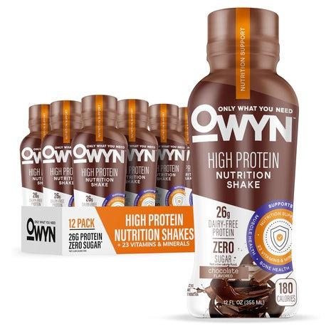 12-Pack OWYN 26g Protein Shakes Chocolate (OU-DE)