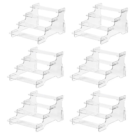 6-Pack 4-Tier Clear Display Risers Stand